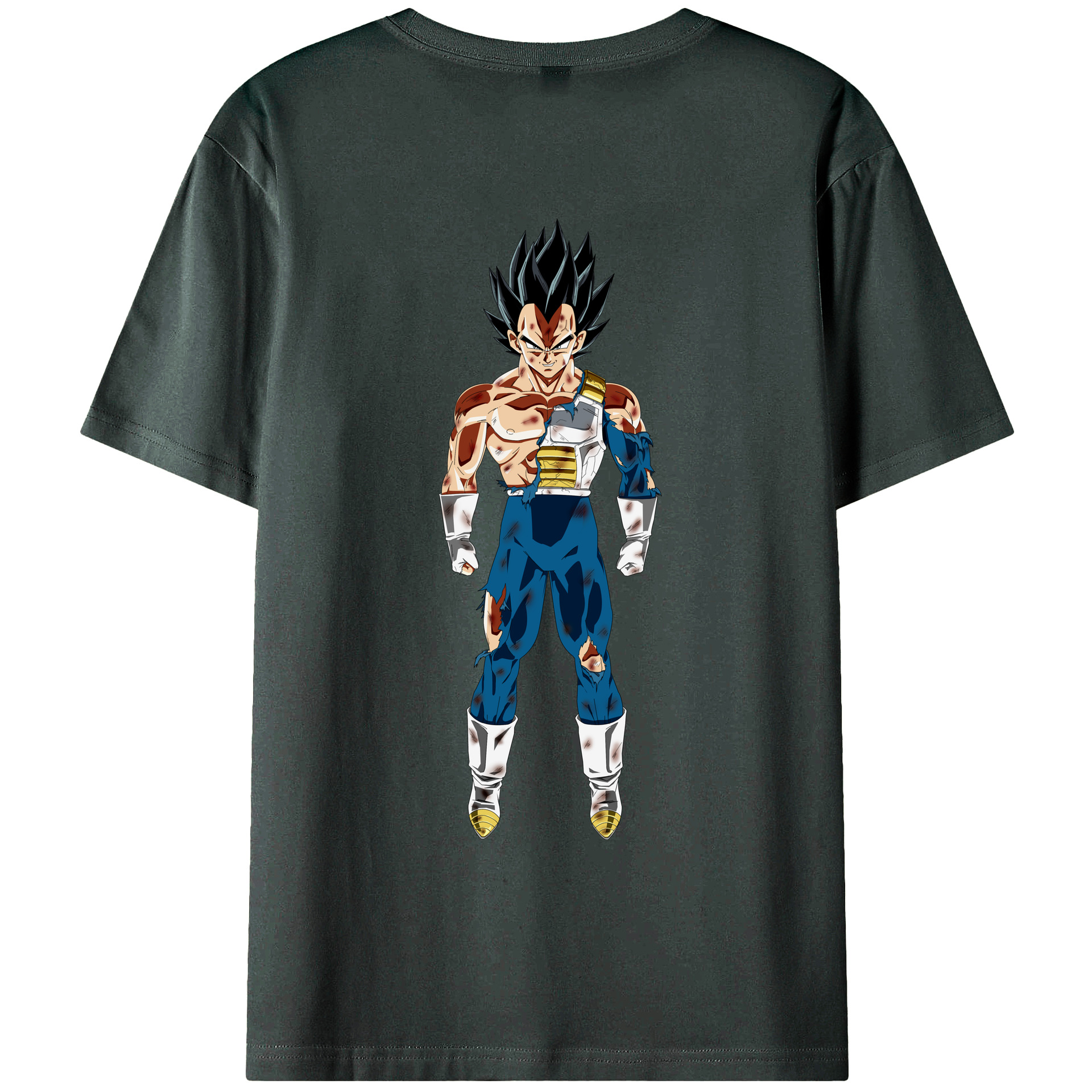 （画像用） ドラゴンボール ベジータ四世（Bejīta Yonsei）DRAGON BALL Vegeta IV 綿100％ メンズ半袖Tシャツ（バックプリント） 通気性